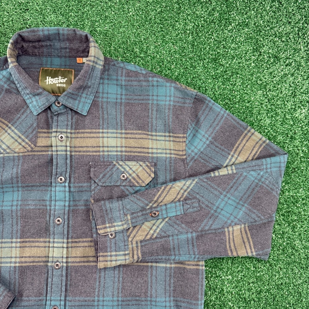 Howler Brothers Bros Harker Flannel Plaid Shirt Men's Size XL Blue